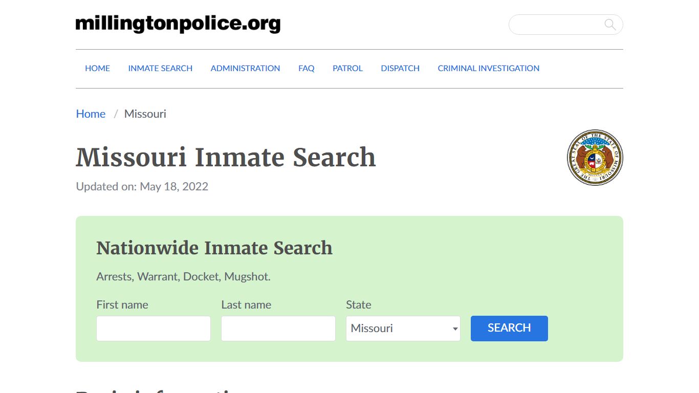 Missouri Inmate Search – Missouri Department of Corrections Offender Lookup